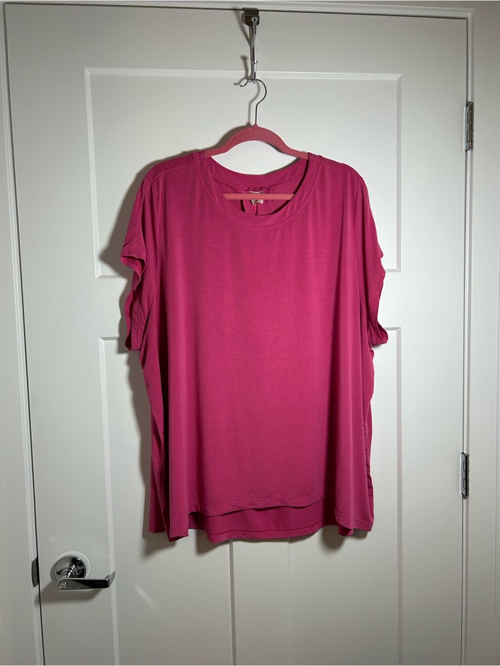 Athleta Short Sleeve Scoop Neck Top - Fuchsia Pink plus size 2X